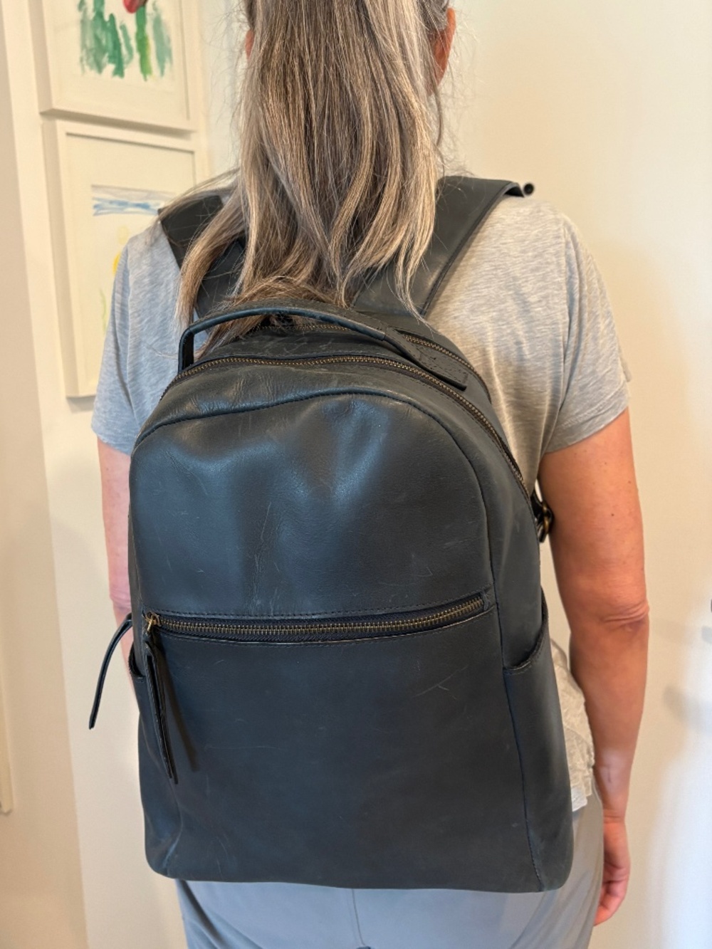 ABLE Alem Black Leather Backpack - Barely Used!